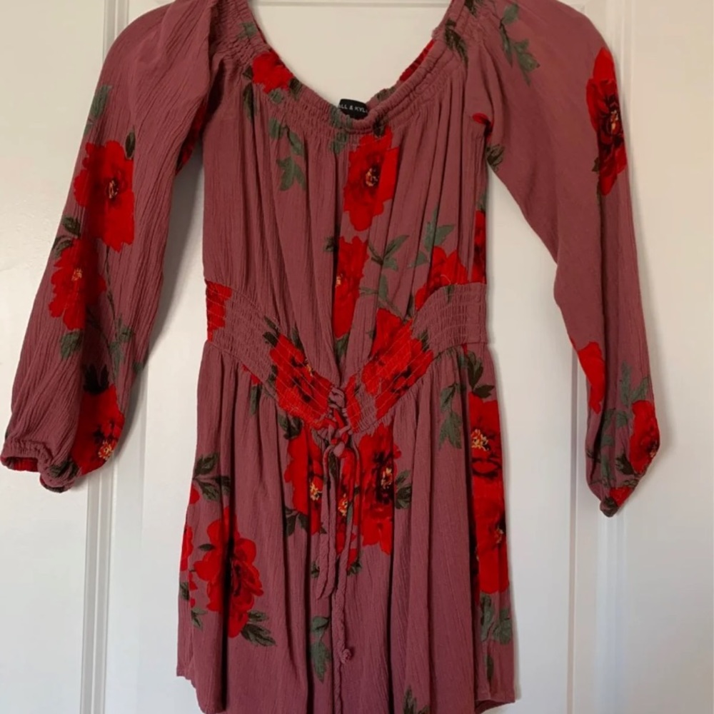 Kendall and Kylie red flower romper